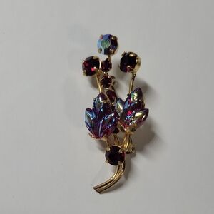 Multicolor Aurora Crystal Floral Brooch - Women Jewelry